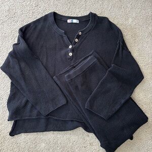 Free People Hailey Sweater Set in Black